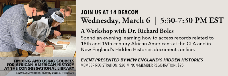 Events Congregational Library Archives